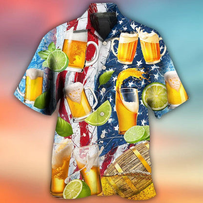 Beer Hawaiian Shirt, Beer And Lemon, Beer Independence Day Aloha Shirt For Men And Women - Perfect Gift For Beer Lovers, Summer - Amzanimalsgift