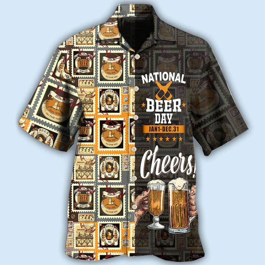 Beer Hawaiian Shirt, Beer Cheers, National Beer Day Aloha Shirt For Men And Women - Perfect Gift For Beer Lovers, Summer - Amzanimalsgift