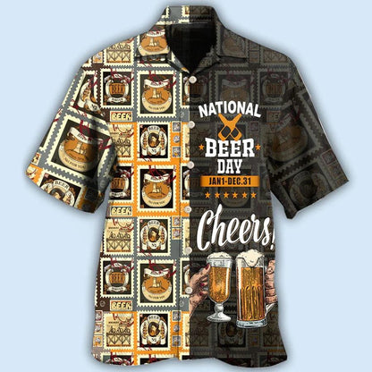 Beer Hawaiian Shirt, Beer Cheers, National Beer Day Aloha Shirt For Men And Women - Perfect Gift For Beer Lovers, Summer - Amzanimalsgift