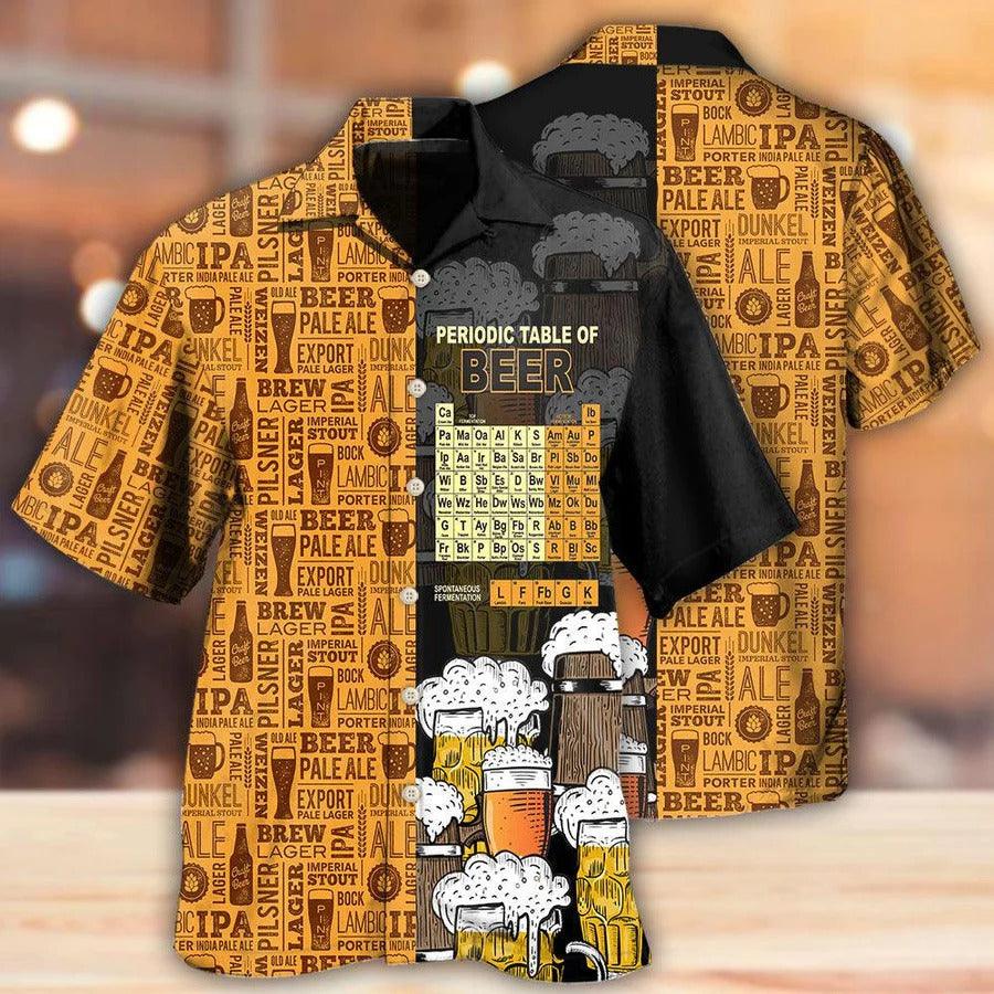 Beer Hawaiian Shirt, Beer Classic Style, Periodic Table Of Beer Aloha Shirt For Men And Women - Perfect Gift For Beer Lovers, Summer - Amzanimalsgift