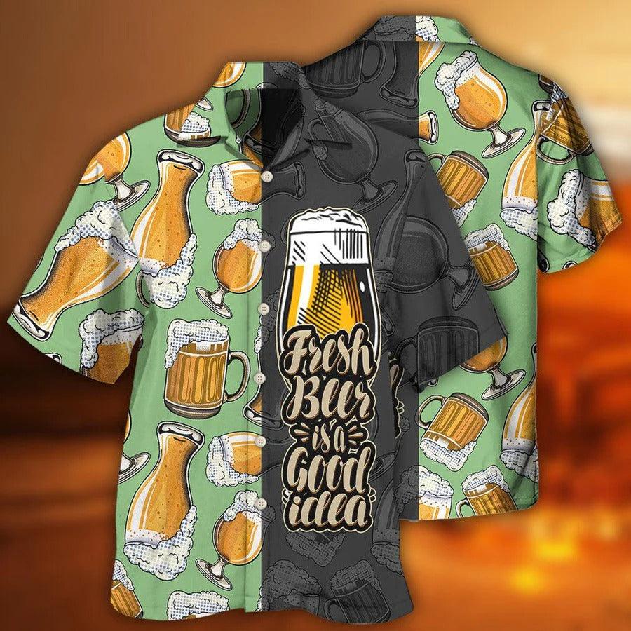 Beer Hawaiian Shirt, Beer Cool Style, Fresh Beer Is A Good Idea Aloha Shirt For Men And Women - Perfect Gift For Beer Lovers, Summer - Amzanimalsgift
