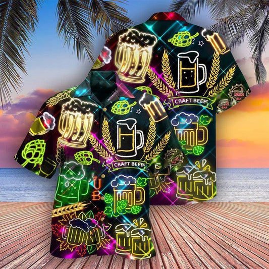 Beer Hawaiian Shirt, Beer Pub, Drinking Beer Neon Bar Aloha Shirt For Men And Women - Perfect Gift For Beer Lovers, Summer - Amzanimalsgift