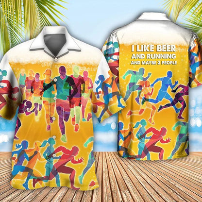 Beer Hawaiian Shirt, Beer Running, I Like Beer And Running Aloha Shirt For Men And Women - Perfect Gift For Beer Lovers, Runner - Amzanimalsgift