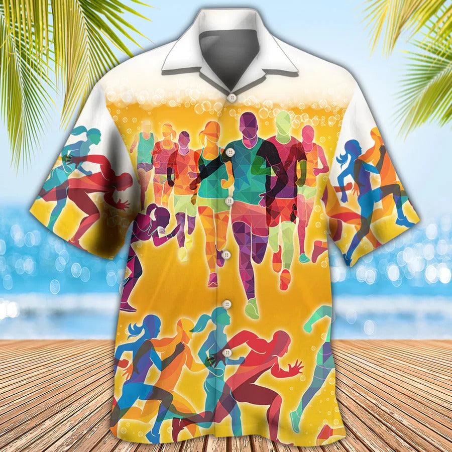 Beer Hawaiian Shirt, Beer Running, I Like Beer And Running Aloha Shirt For Men And Women - Perfect Gift For Beer Lovers, Runner - Amzanimalsgift