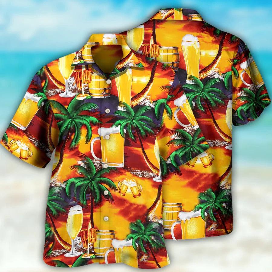 Beer Hawaiian Shirt, Beer Tropical Summer, Tropical Palm Tree Aloha Shirt For Men And Women - Perfect Gift For Beer Lovers, Summer - Amzanimalsgift