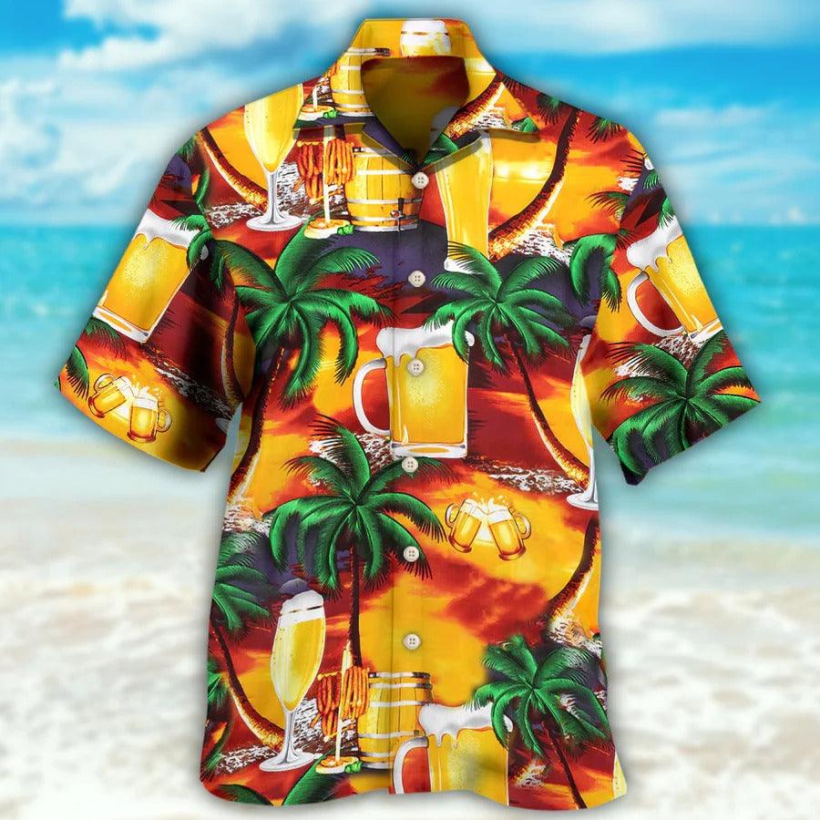 Beer Hawaiian Shirt, Beer Tropical Summer, Tropical Palm Tree Aloha Shirt For Men And Women - Perfect Gift For Beer Lovers, Summer - Amzanimalsgift