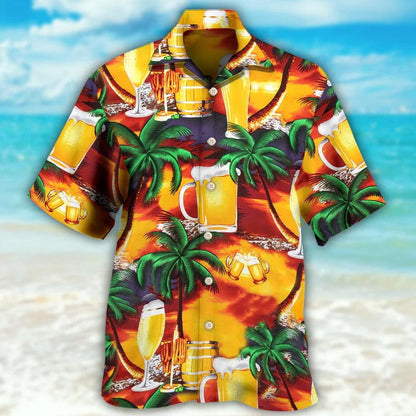 Beer Hawaiian Shirt, Beer Tropical Summer, Tropical Palm Tree Aloha Shirt For Men And Women - Perfect Gift For Beer Lovers, Summer - Amzanimalsgift