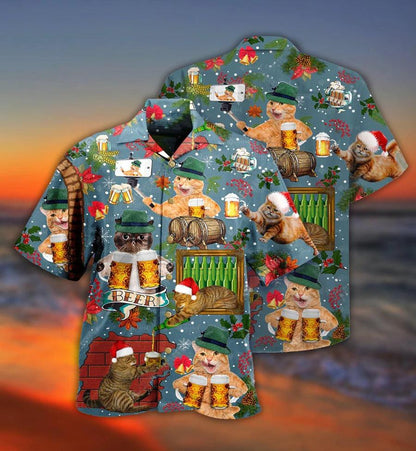 Beer Hawaiian Shirt, Cat Christmas, Don't Let Your Cat Drink Beer Aloha Shirt For Men And Women - Perfect Gift For Beer Lovers, Cat Lovers - Amzanimalsgift