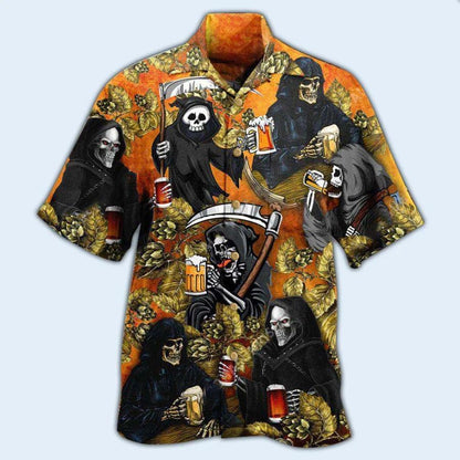 Beer Hawaiian Shirt, Death Drink Beer, Relax I Am Just Here For The Beer Aloha Shirt For Men And Women - Perfect Gift For Beer Lovers, Summer - Amzanimalsgift