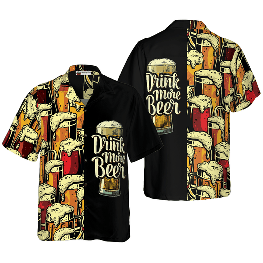 Beer Hawaiian Shirt, Drink More Beer, Colorful Summer Aloha Shirt For Men Women, Perfect Gift For Friend, Family, Husband, Wife, Beer Lovers - Amzanimalsgift