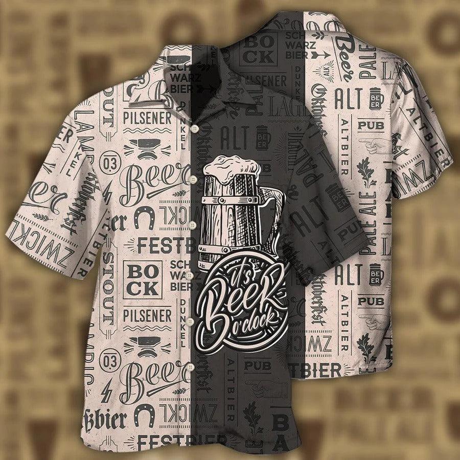 Beer Hawaiian Shirt, It's Beer O'clock Classic Style Aloha Shirt For Men And Women - Perfect Gift For Beer Lovers, Summer - Amzanimalsgift