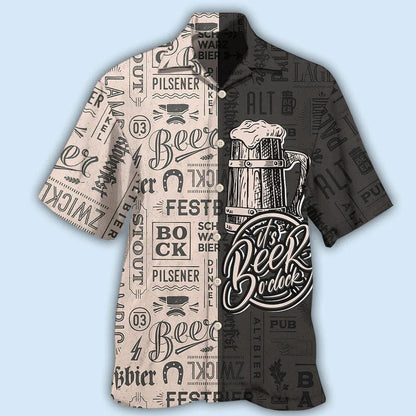 Beer Hawaiian Shirt, It's Beer O'clock Classic Style Aloha Shirt For Men And Women - Perfect Gift For Beer Lovers, Summer - Amzanimalsgift