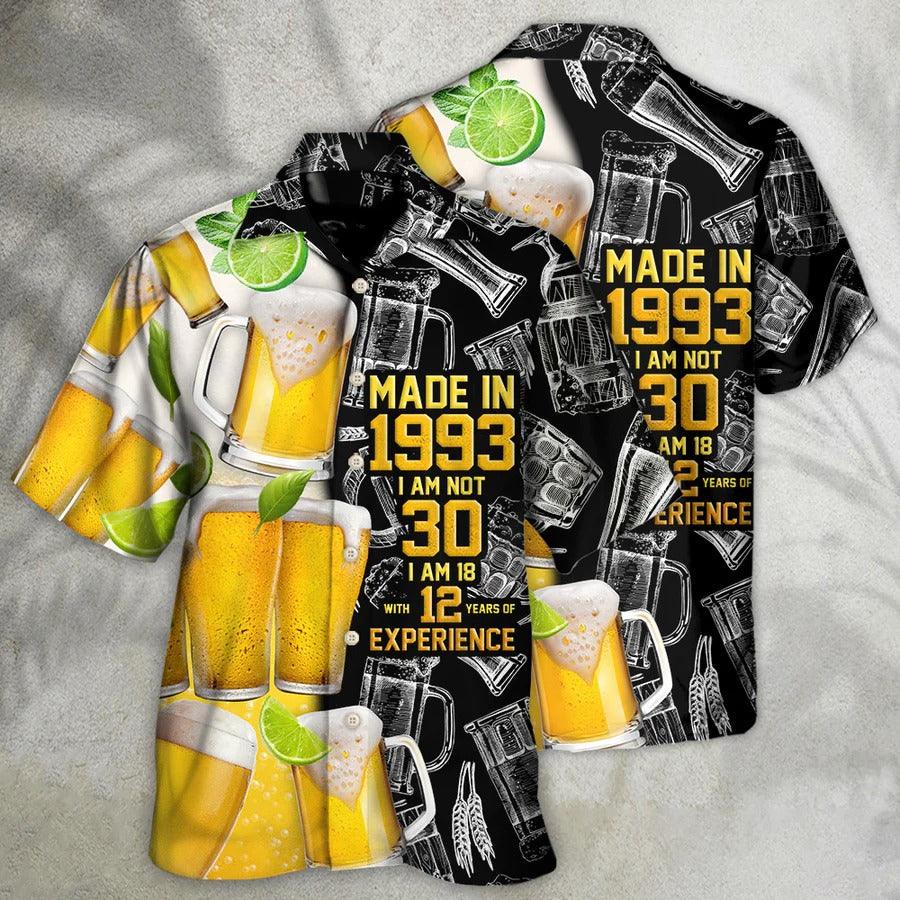 Beer Hawaiian Shirt, Lemon Drinking Beer, Beer So Cool Made In 1993 Aloha Shirt For Men And Women - Perfect Gift For Beer Lovers - Amzanimalsgift