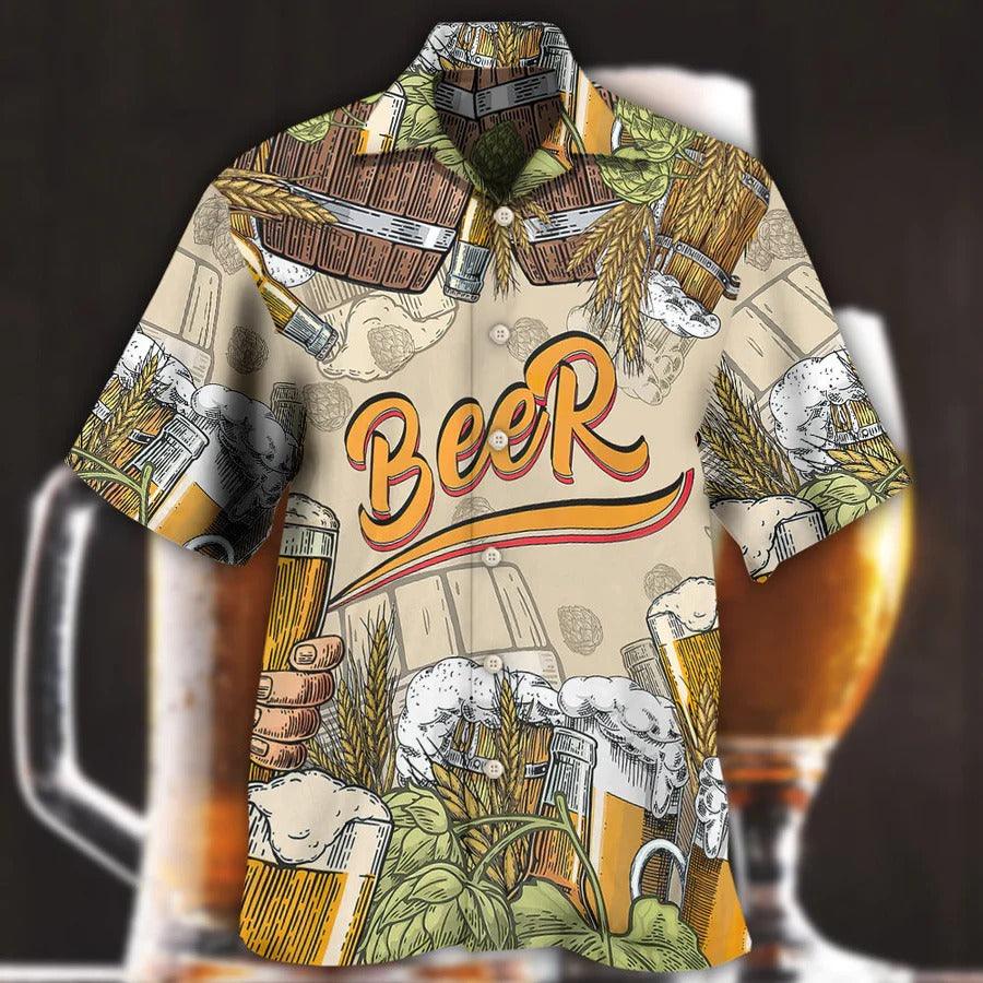 Beer Hawaiian Shirt, Let's Drink Beer, Beer Born To Drink Aloha Shirt For Men And Women - Perfect Gift For Beer Lovers - Amzanimalsgift