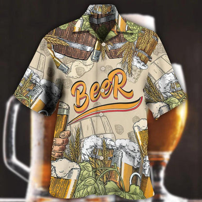 Beer Hawaiian Shirt, Let's Drink Beer, Beer Born To Drink Aloha Shirt For Men And Women - Perfect Gift For Beer Lovers - Amzanimalsgift