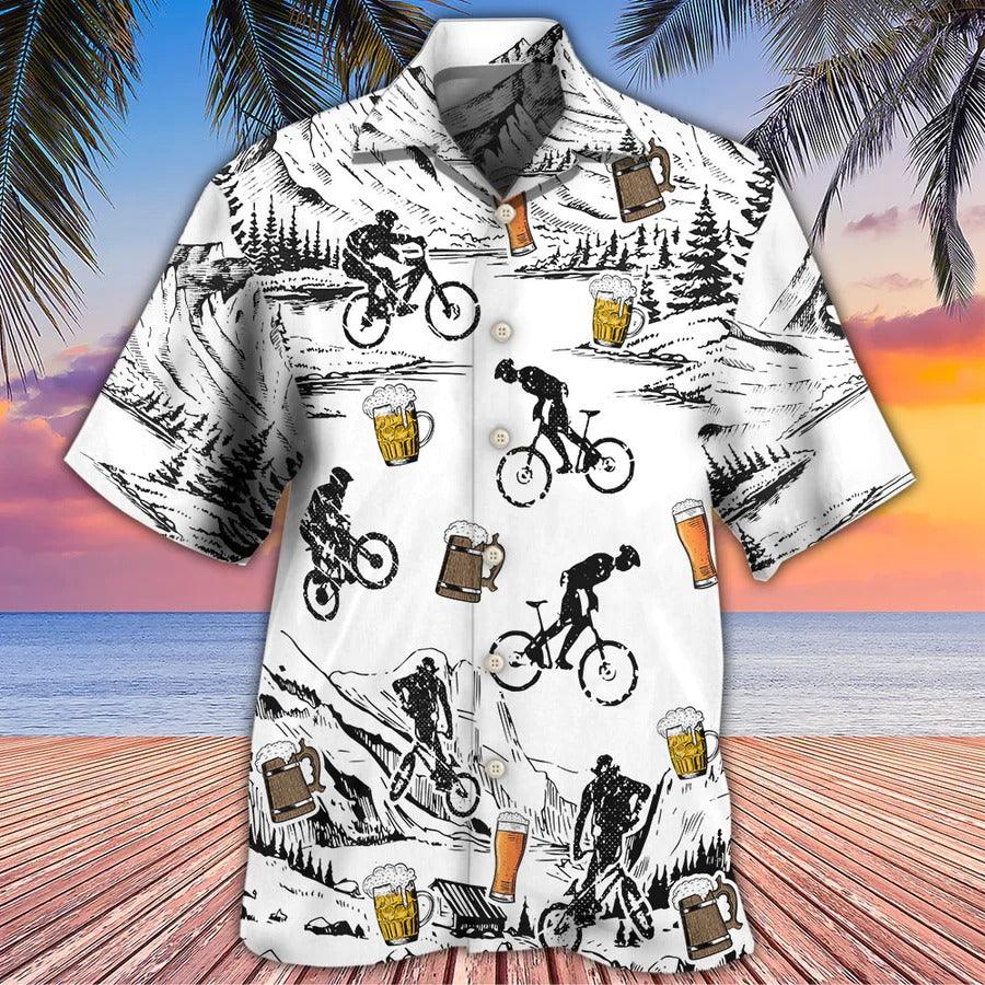 Beer Hawaiian Shirt, Mountain Bikes, Snow, I Like Beer And Mountain Bikes Aloha Shirt For Men And Women - Perfect Gift For Beer Lovers - Amzanimalsgift