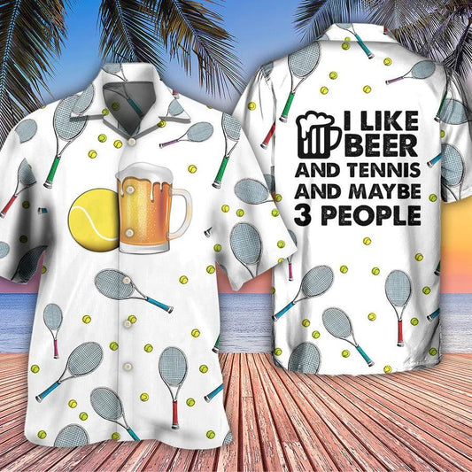 Beer Hawaiian Shirt, Tennis Ball, I Like Beer And Tennis Aloha Shirt For Men And Women - Perfect Gift For Beer Lovers, Tennis Lovers - Amzanimalsgift