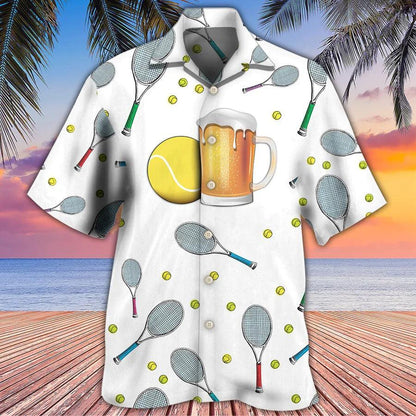 Beer Hawaiian Shirt, Tennis Ball, I Like Beer And Tennis Aloha Shirt For Men And Women - Perfect Gift For Beer Lovers, Tennis Lovers - Amzanimalsgift