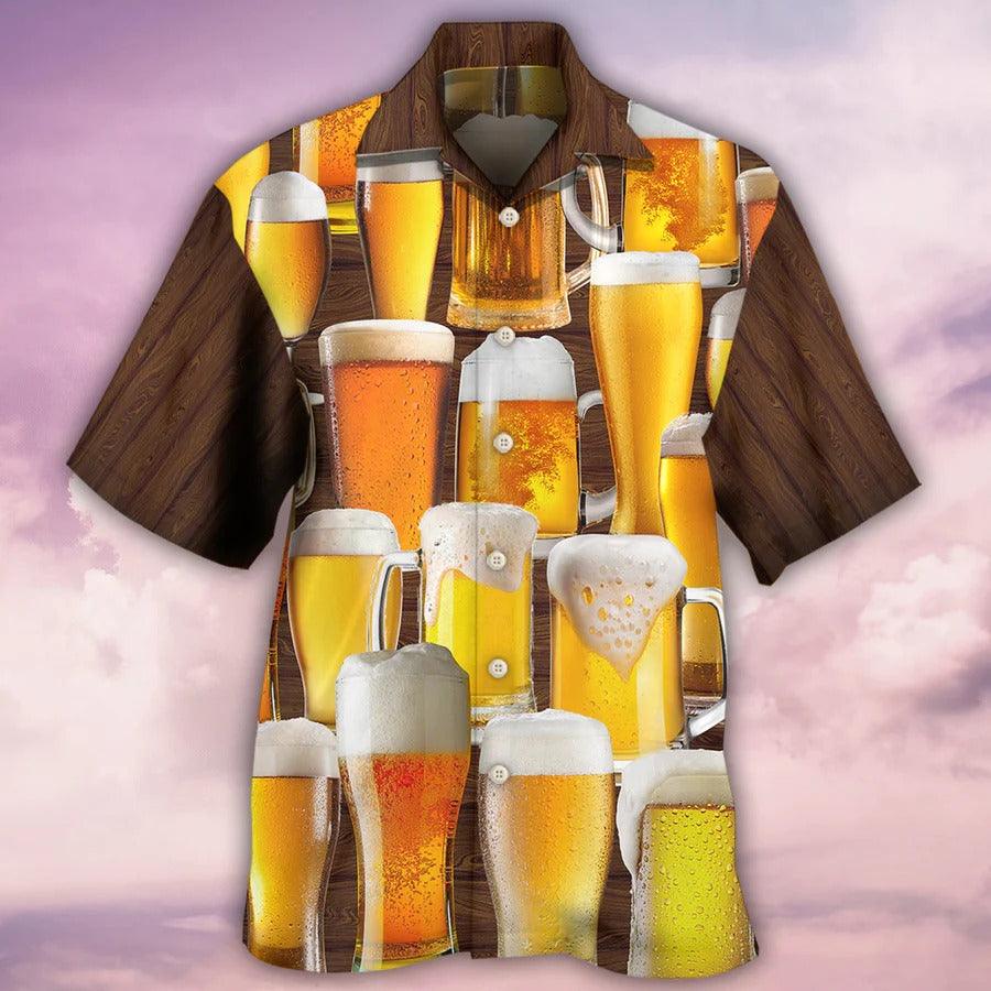 Beer Hawaiian Shirt, Tropical Beer, Beer With Brown, It's Time For Beer Aloha Shirt For Men And Women - Perfect Gift For Beer Lovers, Summer - Amzanimalsgift