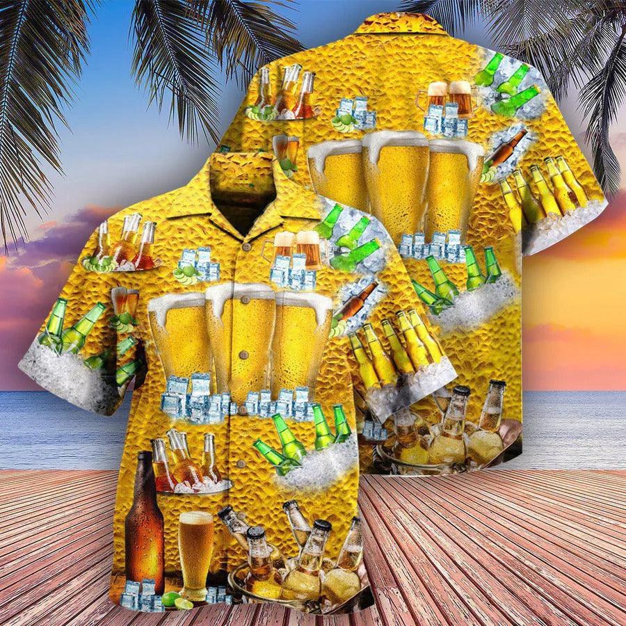 Beer Hawaiian Shirt, Tropical Beer, Cold Beer, Beer Is BrewTiful Aloha Shirt For Men And Women - Perfect Gift For Beer Lovers, Summer - Amzanimalsgift