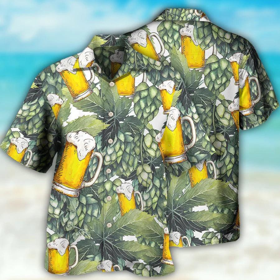 Beer Hawaiian Shirt, Tropical Beer Craft, Beer And Hops Aloha Shirt For Men And Women - Perfect Gift For Beer Lovers, Summer - Amzanimalsgift