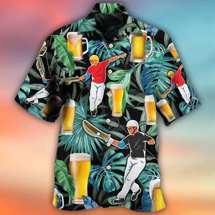 Beer Hawaiian Shirt, Tropical Leaves Pattern, Beer And Jai Alai Aloha Shirt For Men And Women - Perfect Gift For Beer Lovers, Summer - Amzanimalsgift