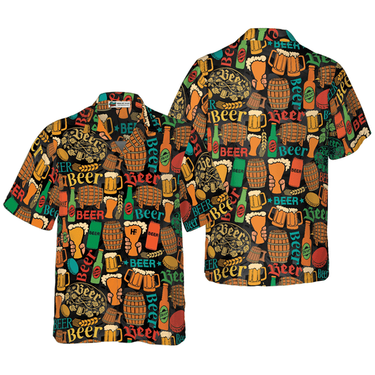 Beer Mug Pattern Aloha Hawaiian Shirt For Summer, Colorful Shirt For Men Women, Perfect Gift For Friend, Team, Family, Beer Lovers - Amzanimalsgift