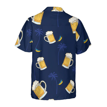 Beer Palm Tree Pattern Hawaiian Shirt, Beer Hawaiian Shirt, Tropical Aloha Shirt For Men Women, Perfect Gift For Husband, Wife, Friend, Family - Amzanimalsgift
