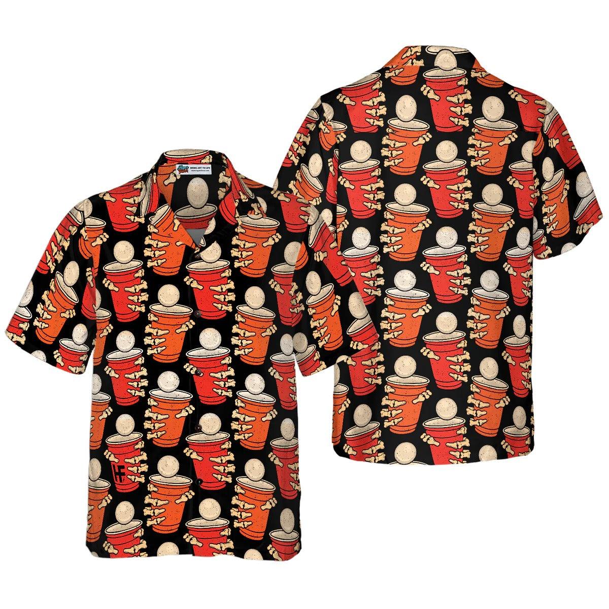 Beer Pong Halloween Party Hawaiian Shirt - Perfect Gift For Lover, Friend, Family - Amzanimalsgift