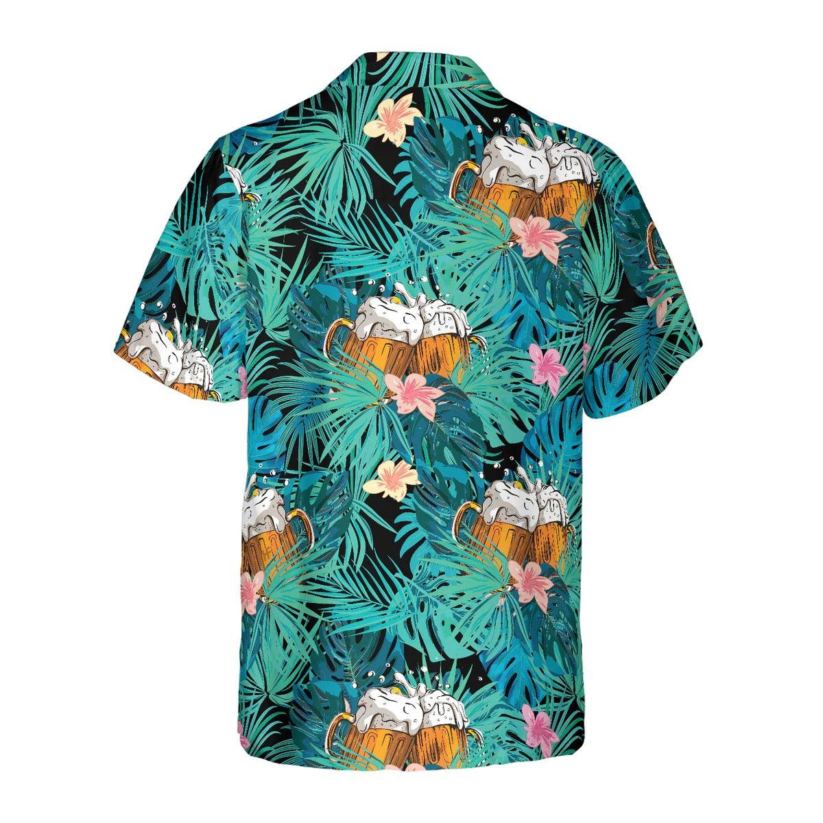 Beer Tropical Pattern Hawaiian Shirt, Beer Hawaiian Shirt, Tropical Aloha Shirt For Men Women, Perfect Gift For Husband, Wife, Friend, Family - Amzanimalsgift