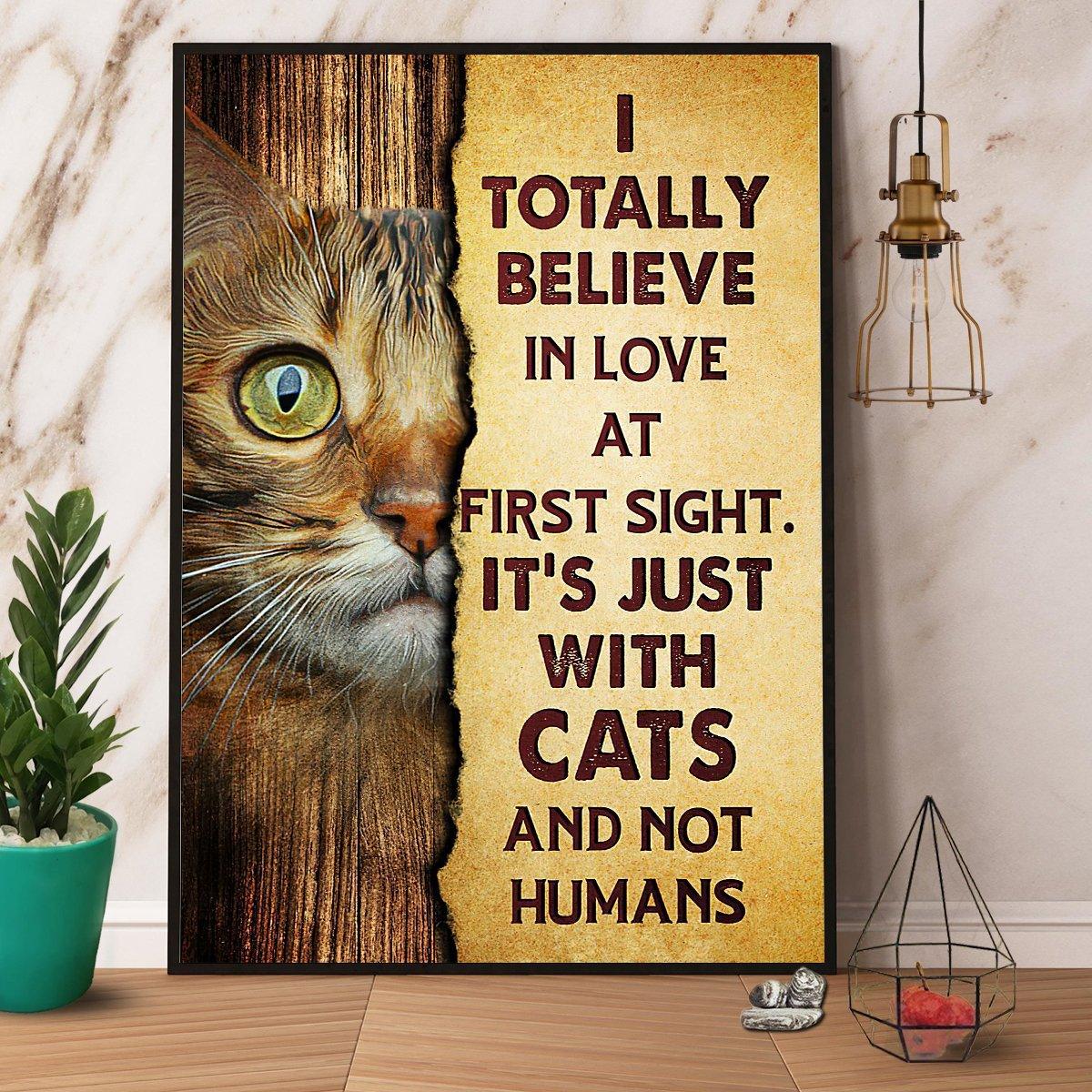 Bengal Cat Portrait Canvas - Bengal Cat I Totally Believe In Love At First Sight - Great Gift For Family, Bengal Cat Lovers, Owners, Cat Lovers - Amzanimalsgift