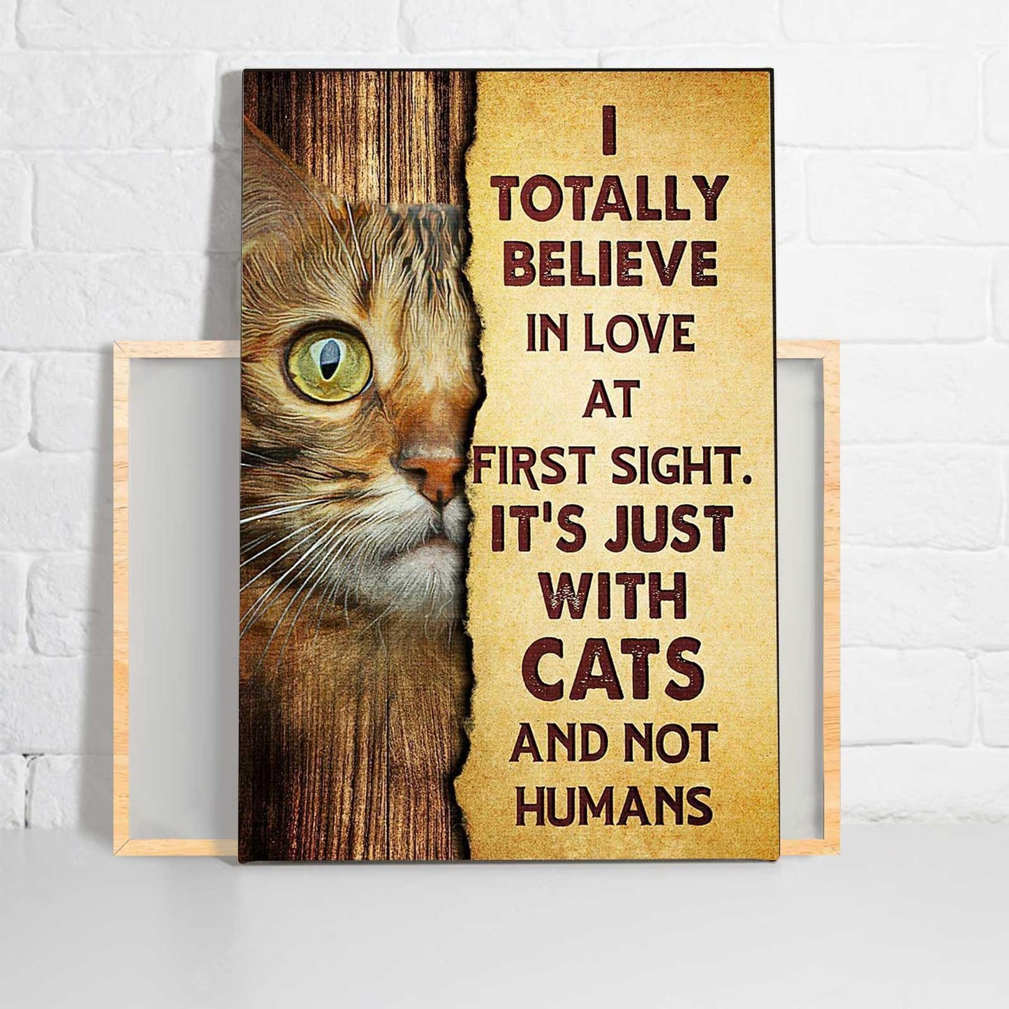 Bengal Cat Portrait Canvas - Bengal Cat I Totally Believe In Love At First Sight - Great Gift For Family, Bengal Cat Lovers, Owners, Cat Lovers - Amzanimalsgift