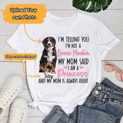 Bernese Mountain Unisex T Shirt Custom - Customize Name & Photo I'm Telling You I'm Not A Bernese Mountain Personalized Unisex T Shirt - Gift For Dog Lovers, Friend, Family - Amzanimalsgift
