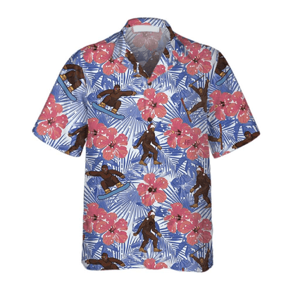 Bigfoot Hawaiian Shirt - Tropical Christmas Bigfoot Hawaiian Shirt, Gift For Christmas Hawaiian Shirt - Perfect Gift For Husband, Boyfriend, Friend, Family - Amzanimalsgift