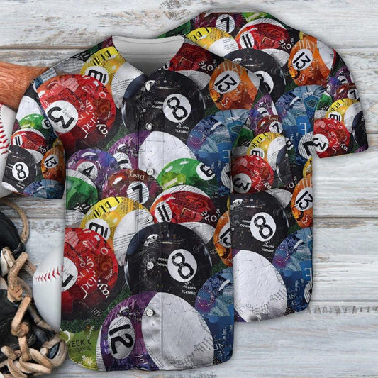 Billiard Baseball Jersey, Billiard Balls Playing Pool Baseball Jersey For Men And Women - Perfect Gift For Billiard Lovers, Billiard Players - Amzanimalsgift