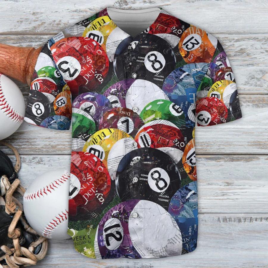 Billiard Baseball Jersey, Billiard Balls Playing Pool Baseball Jersey For Men And Women - Perfect Gift For Billiard Lovers, Billiard Players - Amzanimalsgift