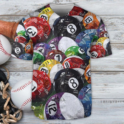 Billiard Baseball Jersey, Billiard Balls Playing Pool Baseball Jersey For Men And Women - Perfect Gift For Billiard Lovers, Billiard Players - Amzanimalsgift
