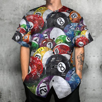Billiard Baseball Jersey, Billiard Balls Playing Pool Baseball Jersey For Men And Women - Perfect Gift For Billiard Lovers, Billiard Players - Amzanimalsgift