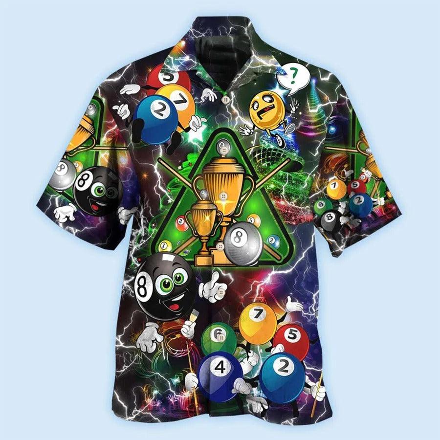Billiard Hawaiian Shirt, Billiard Champion Aloha Hawaiian Shirt, Billiard Merry Christmas Aloha Shirt For Men - Perfect Gift For Billiard Lovers - Amzanimalsgift