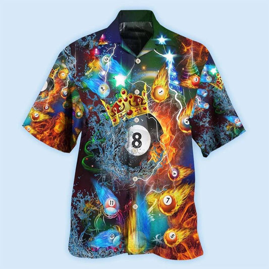 Billiard Hawaiian Shirt, Billiard Fire And Water Aloha Hawaiian Shirt, Merry Christmas Aloha Shirt For Men - Perfect Gift For Billiard Lovers - Amzanimalsgift