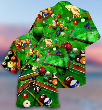 Billiard Hawaiian Shirt, Billiard Green Style Aloha Hawaiian Shirt, Billiard Rack Aloha Shirt For Men - Perfect Gift For Billiard Lovers - Amzanimalsgift