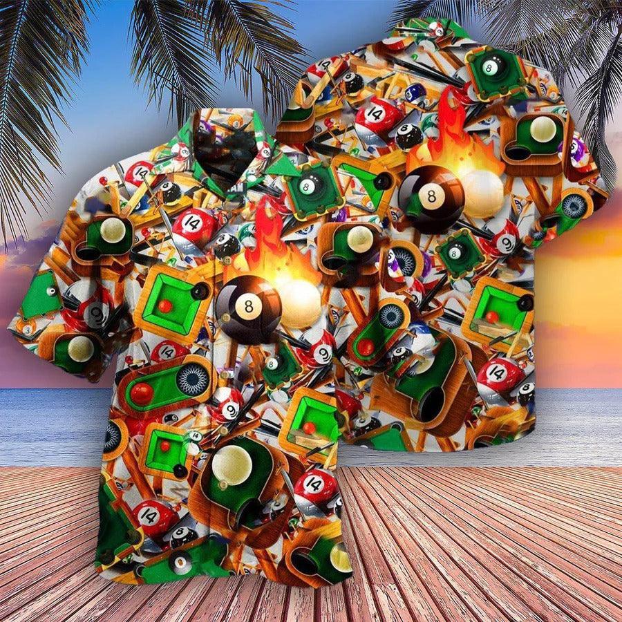 Billiard Hawaiian Shirt, Billiard Make Your Own Luck Aloha Hawaiian Shirt, Billiard Ball Aloha Shirt For Men - Perfect Gift For Billiard Lovers - Amzanimalsgift