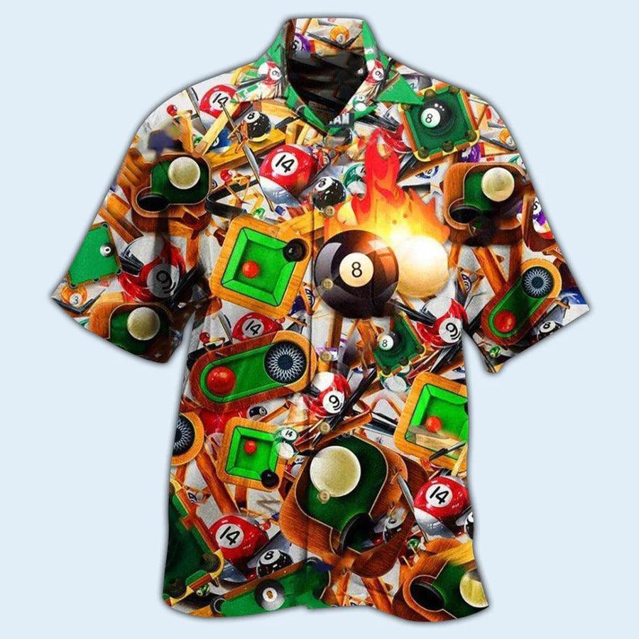 Billiard Hawaiian Shirt, Billiard Make Your Own Luck Aloha Hawaiian Shirt, Billiard Ball Aloha Shirt For Men - Perfect Gift For Billiard Lovers - Amzanimalsgift