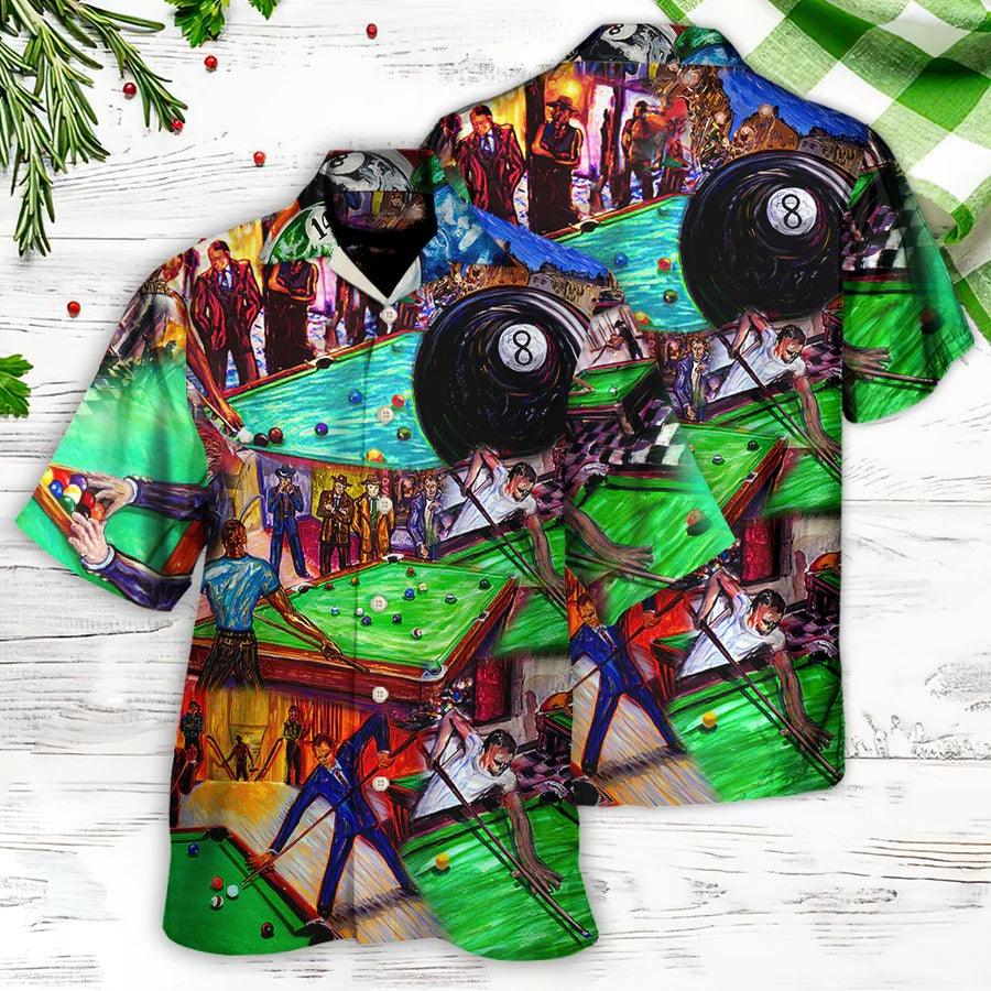 Billiard Hawaiian Shirt, Billiard Rack Aloha Hawaiian Shirt, 8-ball Billiard Aloha Shirt For Men - Perfect Gift For Billiard Lovers - Amzanimalsgift
