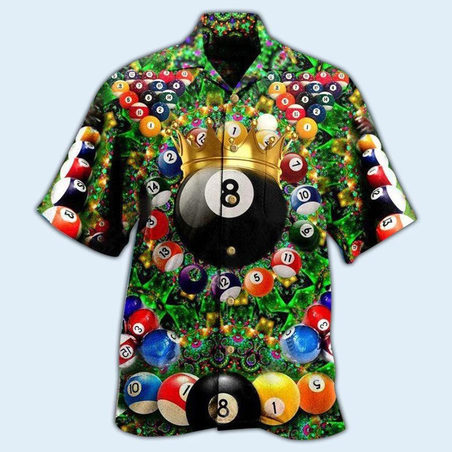 Billiard Hawaiian Shirt, Billiard Warning Pool On Duty Aloha Hawaiian Shirt, King 's Billiard Ball Aloha Shirt For Men - Gift For Billiard Lovers - Amzanimalsgift