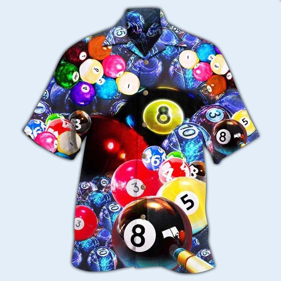 Billiard Hawaiian Shirt, Colorful Billiard Ball Aloha Hawaiian Shirt, Billiard Is Excited Aloha Shirt For Men - Perfect Gift For Billiard Lovers - Amzanimalsgift