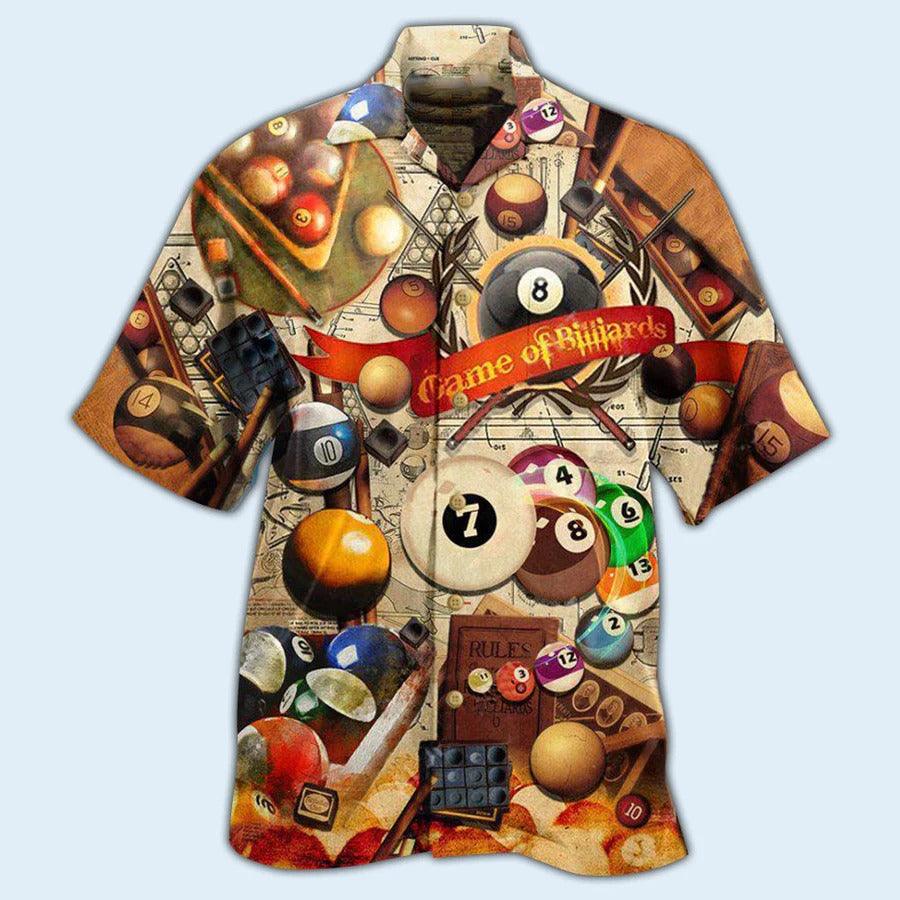 Billiard Hawaiian Shirt, Game Of Billiard Aloha Hawaiian Shirt, Billiard Ball Vintage Style Aloha Shirt For Men - Perfect Gift For Billiard Lovers - Amzanimalsgift