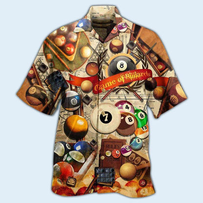 Billiard Hawaiian Shirt, Game Of Billiard Aloha Hawaiian Shirt, Billiard Ball Vintage Style Aloha Shirt For Men - Perfect Gift For Billiard Lovers - Amzanimalsgift