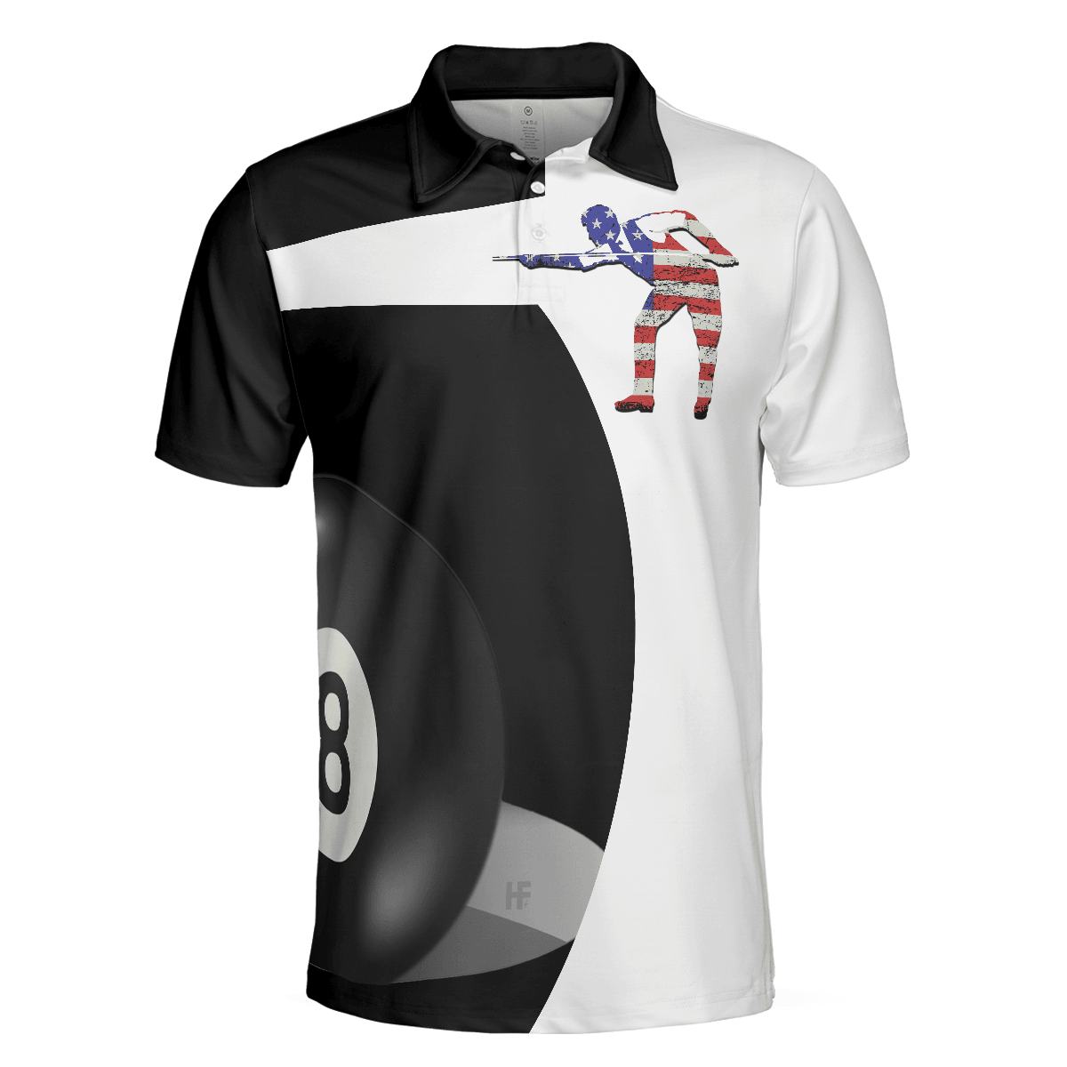 Billiard Shot American Flag Men Polo Shirt, Best Billiards Shirt For Patriotic Billiards Players, Eight Ball Shirt, Gift For Billiards Lovers - Amzanimalsgift