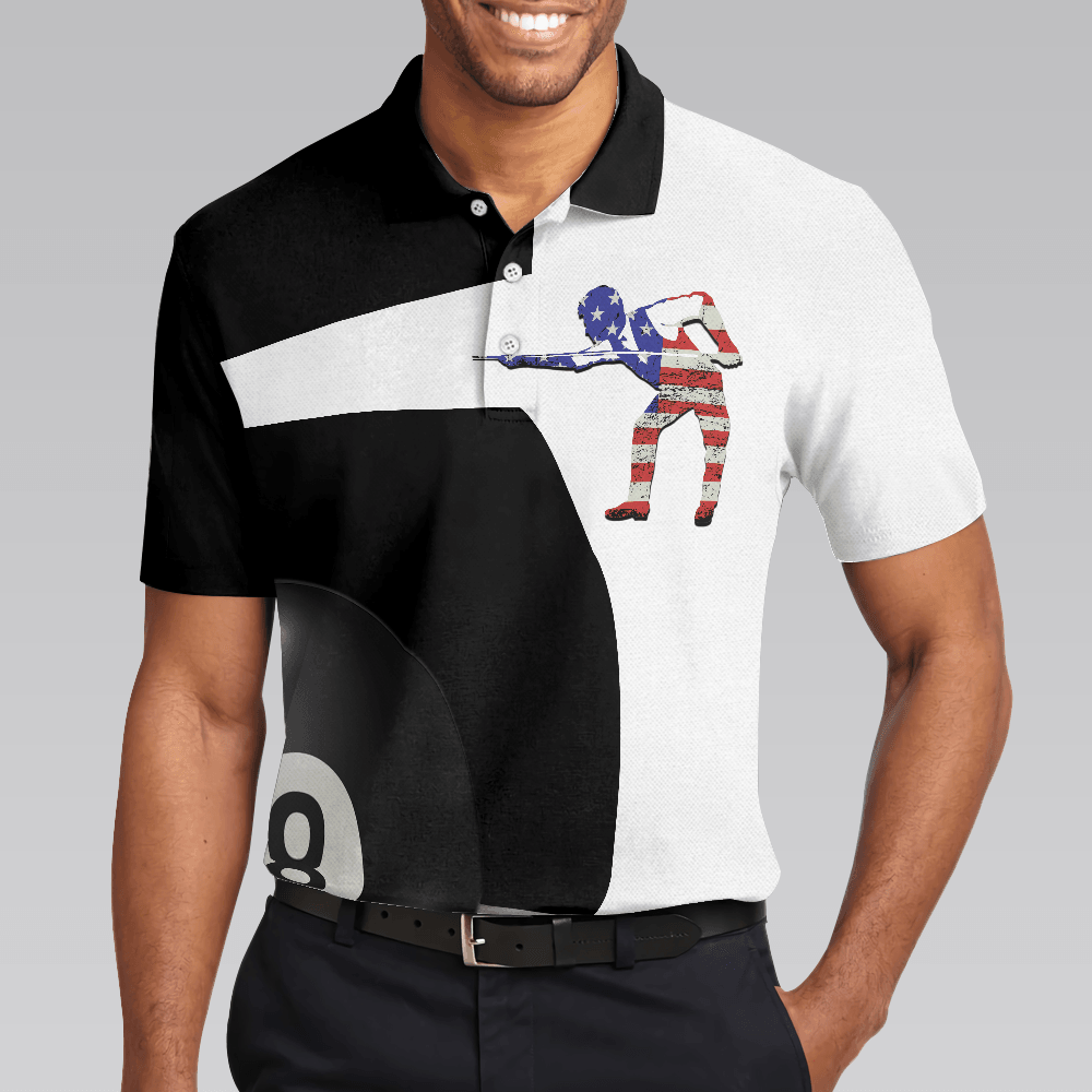 Billiard Shot American Flag Men Polo Shirt, Best Billiards Shirt For Patriotic Billiards Players, Eight Ball Shirt, Gift For Billiards Lovers - Amzanimalsgift